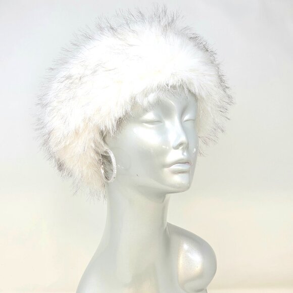 💖NEW! Elegant White Faux Fur Headband - Picture 1 of 1